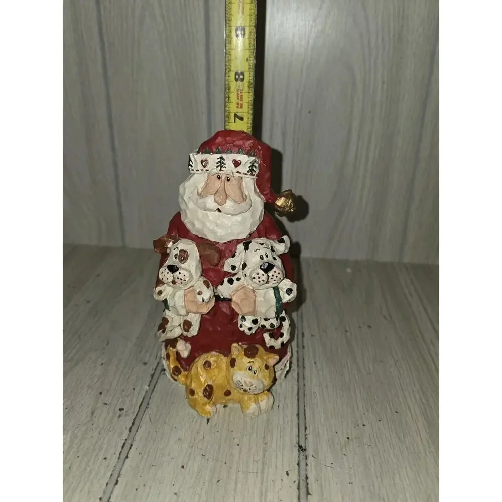 Vintage Santa Claus Puppy Love Figurine Dalmatian Beagle Kitty Cat Home Interior
